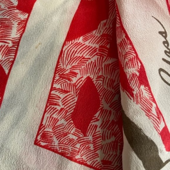 EUC Vintage 70s 80s Bill Blass Silk Scarf Red Brown combo Beautiful 28 x 28 silk - Picture 7 of 9